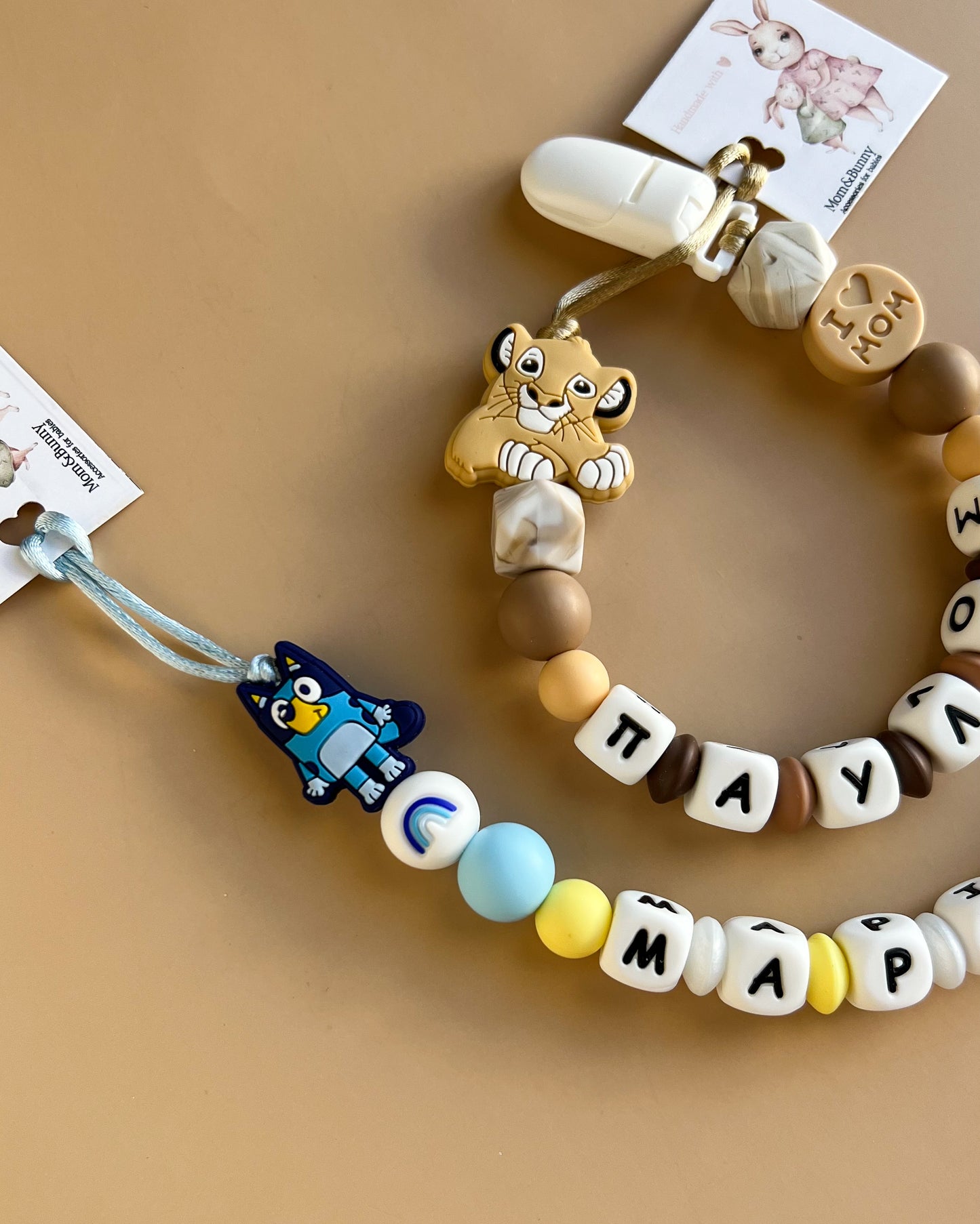 CUSTOMIZED PACIFIER CLIP | SIMBA & BLUEY
