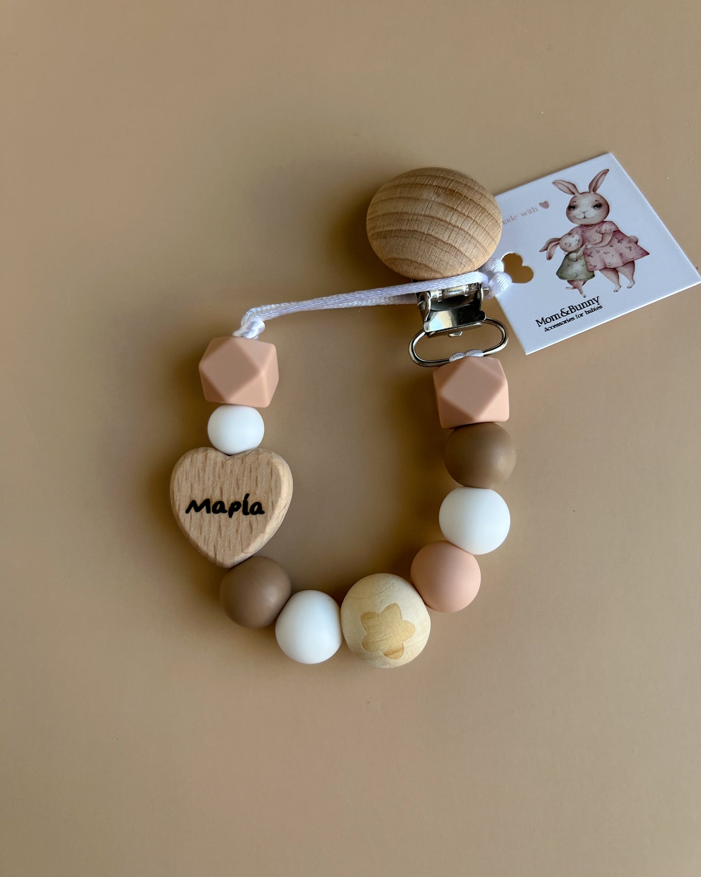 WOODEN CUSTOMIZED PACIFIER CLIP